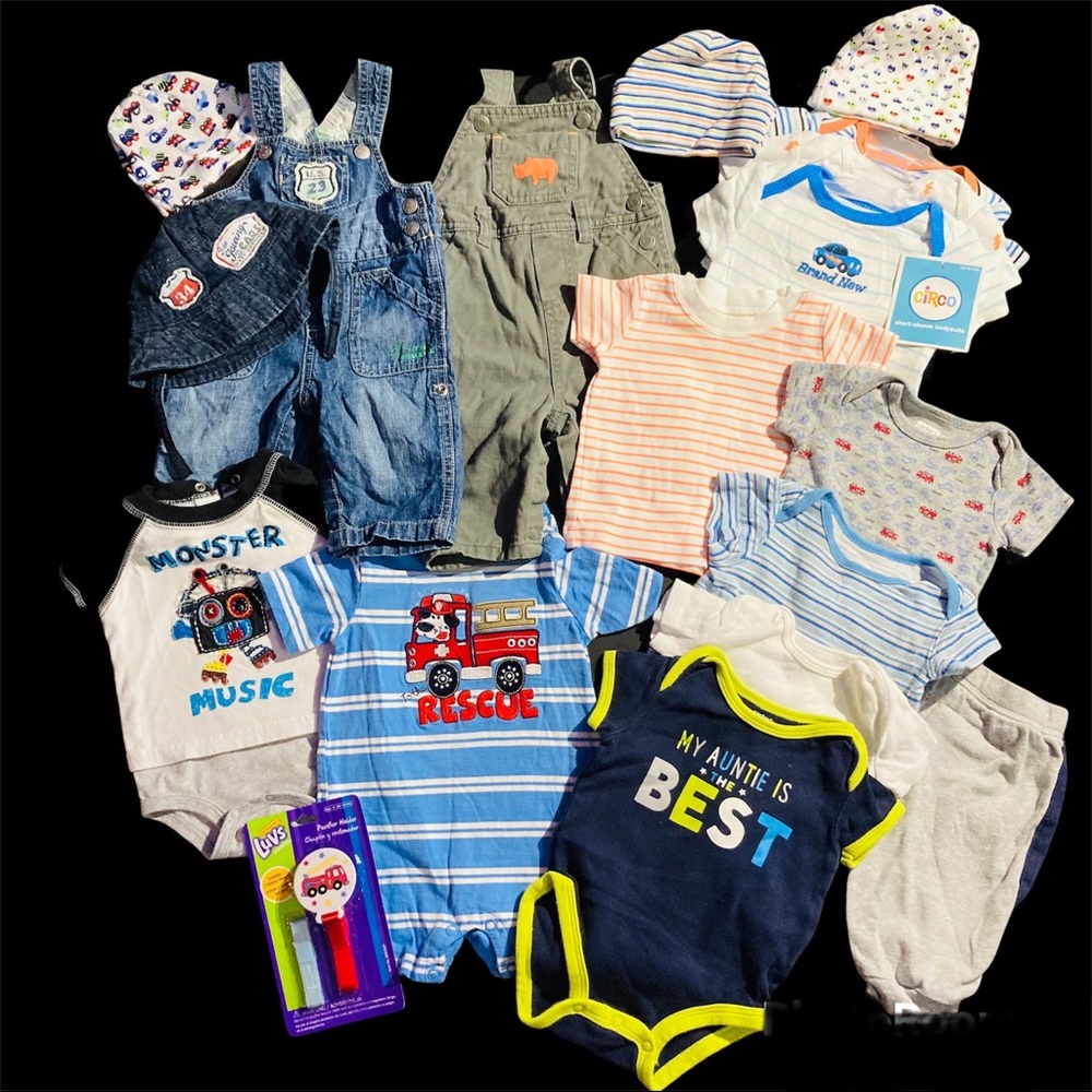 0-3M Cars Trucks Baby Bundle Assortment
